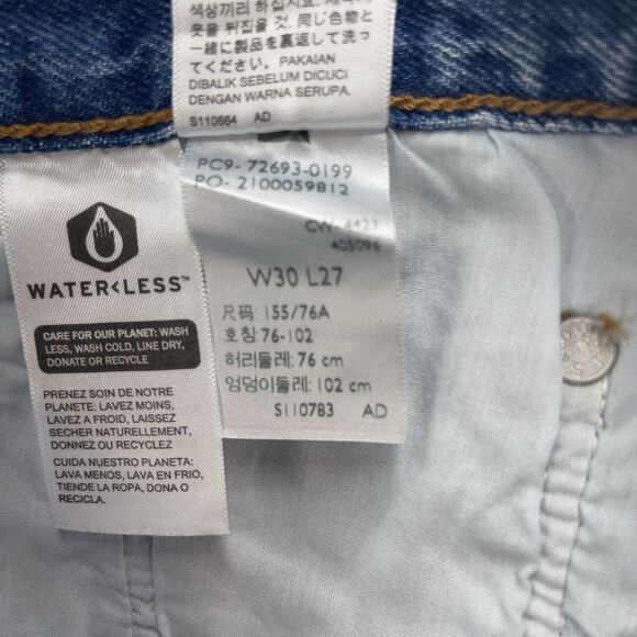 Levis Jeans Women 30 Blue Ribcage Straight Ankle Destroy Grunge Premium Denim - Picture 7 of 16